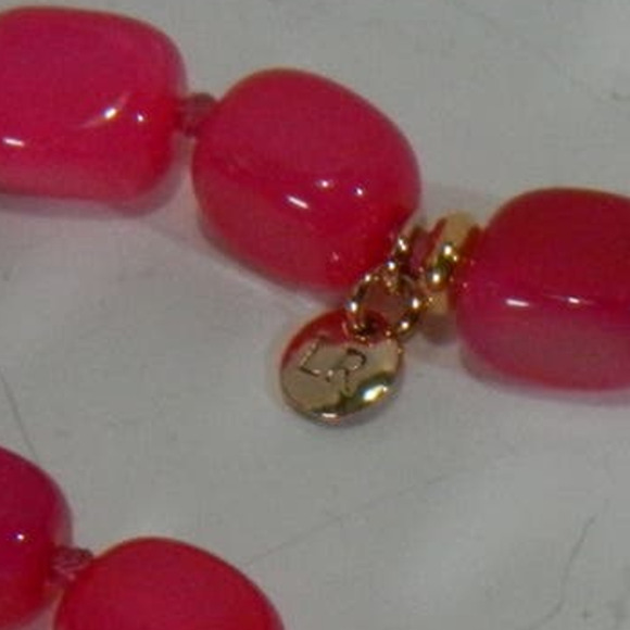 Opera Length Hot Pink Gemstone Necklace Designer Signed LR - Picture 13 of 14
